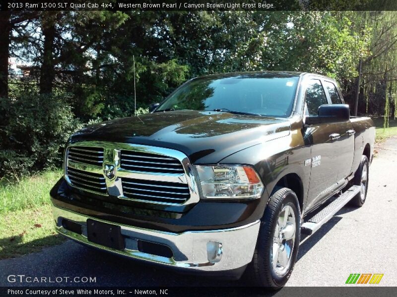 Western Brown Pearl / Canyon Brown/Light Frost Beige 2013 Ram 1500 SLT Quad Cab 4x4