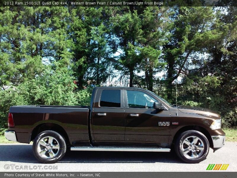 Western Brown Pearl / Canyon Brown/Light Frost Beige 2013 Ram 1500 SLT Quad Cab 4x4