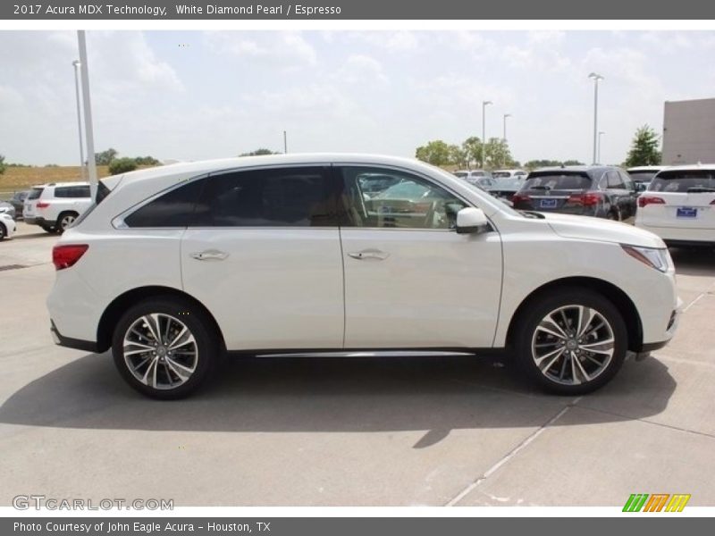 White Diamond Pearl / Espresso 2017 Acura MDX Technology