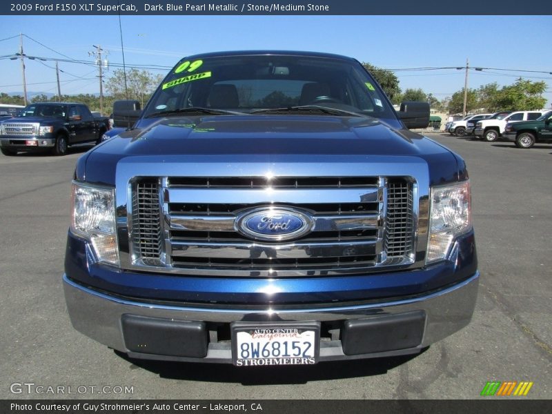 Dark Blue Pearl Metallic / Stone/Medium Stone 2009 Ford F150 XLT SuperCab