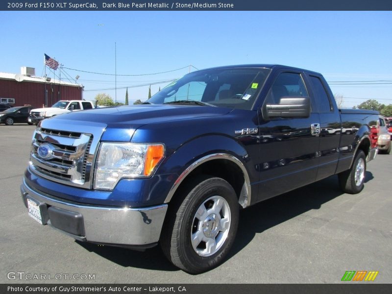 Dark Blue Pearl Metallic / Stone/Medium Stone 2009 Ford F150 XLT SuperCab