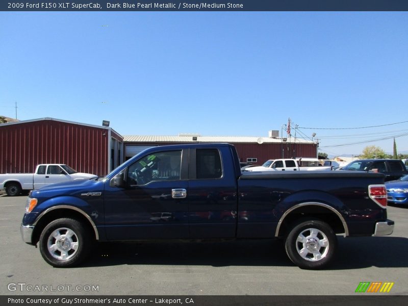 Dark Blue Pearl Metallic / Stone/Medium Stone 2009 Ford F150 XLT SuperCab