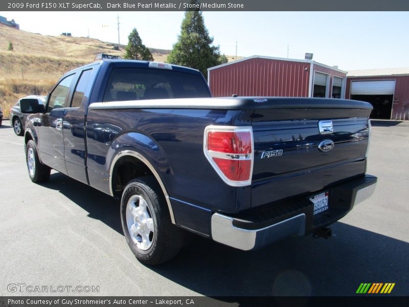 Dark Blue Pearl Metallic / Stone/Medium Stone 2009 Ford F150 XLT SuperCab