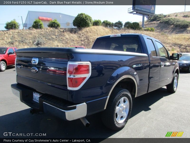 Dark Blue Pearl Metallic / Stone/Medium Stone 2009 Ford F150 XLT SuperCab