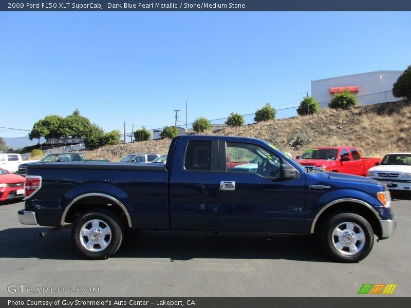 Dark Blue Pearl Metallic / Stone/Medium Stone 2009 Ford F150 XLT SuperCab