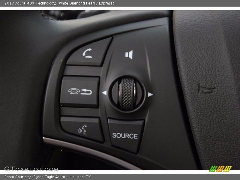 White Diamond Pearl / Espresso 2017 Acura MDX Technology
