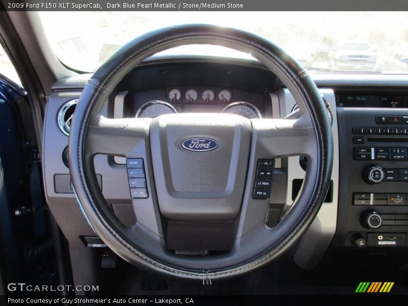 Dark Blue Pearl Metallic / Stone/Medium Stone 2009 Ford F150 XLT SuperCab