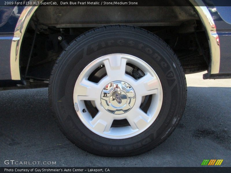 Dark Blue Pearl Metallic / Stone/Medium Stone 2009 Ford F150 XLT SuperCab