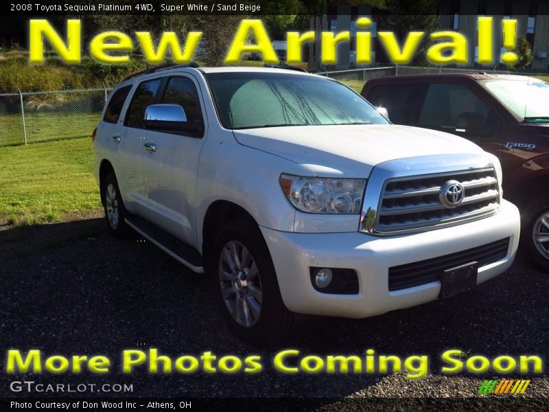 Super White / Sand Beige 2008 Toyota Sequoia Platinum 4WD