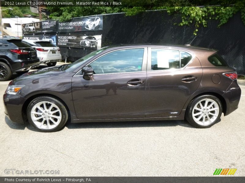 Matador Red Mica / Black 2012 Lexus CT 200h Hybrid Premium