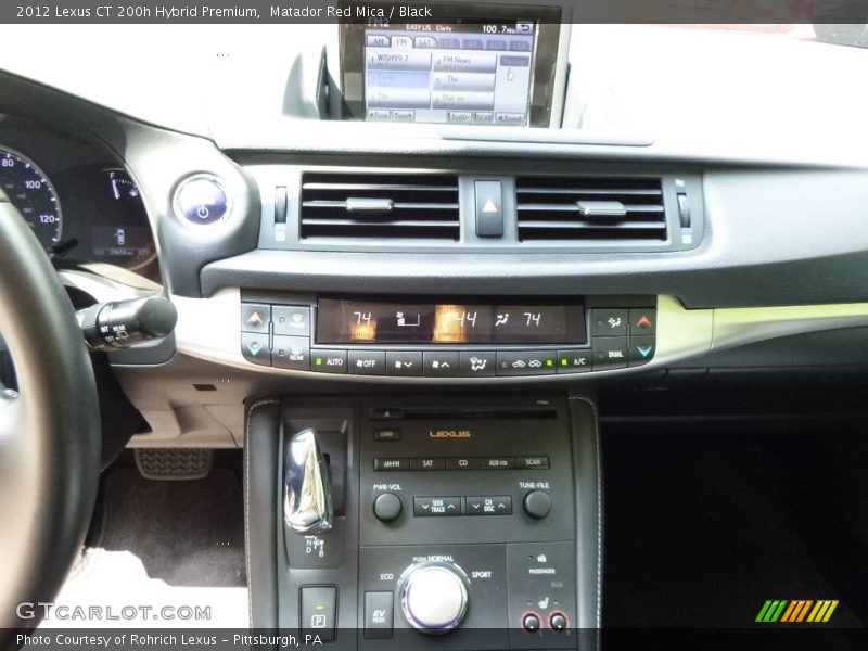Matador Red Mica / Black 2012 Lexus CT 200h Hybrid Premium