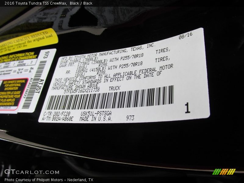 Black / Black 2016 Toyota Tundra TSS CrewMax