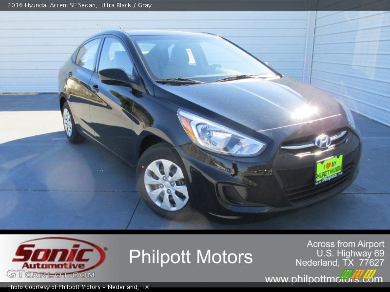 Ultra Black / Gray 2016 Hyundai Accent SE Sedan