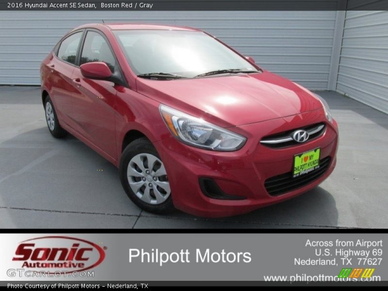 Boston Red / Gray 2016 Hyundai Accent SE Sedan
