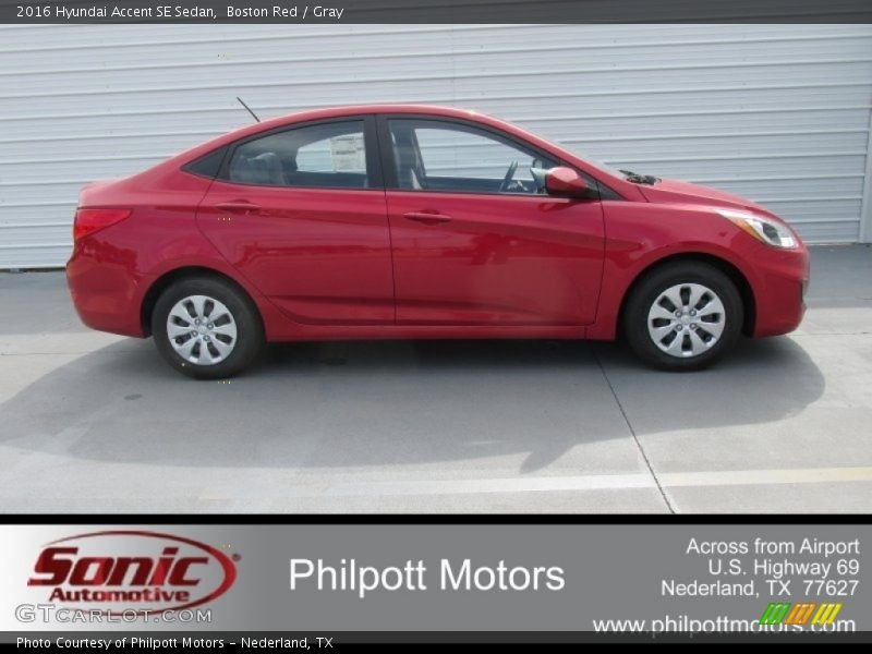 Boston Red / Gray 2016 Hyundai Accent SE Sedan