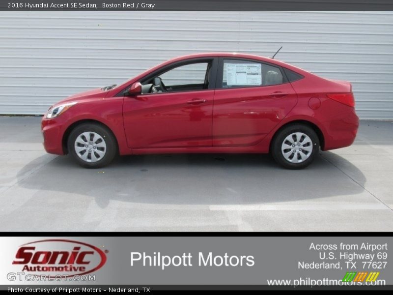 Boston Red / Gray 2016 Hyundai Accent SE Sedan