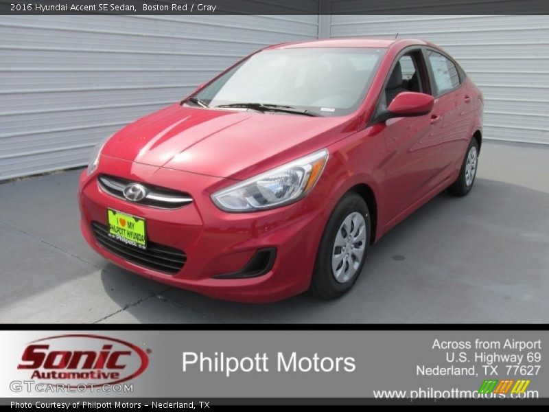 Boston Red / Gray 2016 Hyundai Accent SE Sedan