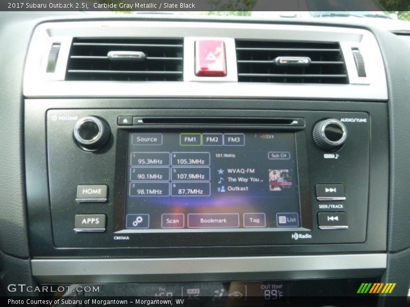 Carbide Gray Metallic / Slate Black 2017 Subaru Outback 2.5i