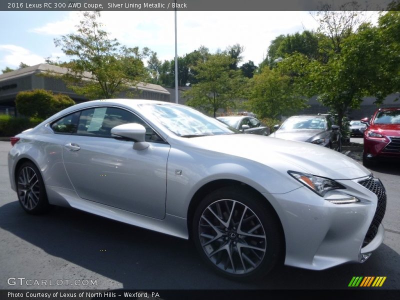 Silver Lining Metallic / Black 2016 Lexus RC 300 AWD Coupe