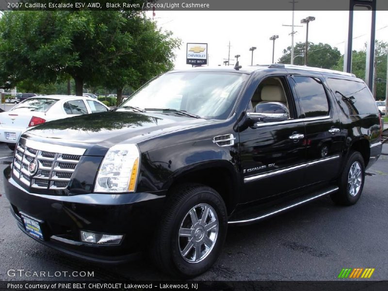 Black Raven / Cocoa/Light Cashmere 2007 Cadillac Escalade ESV AWD