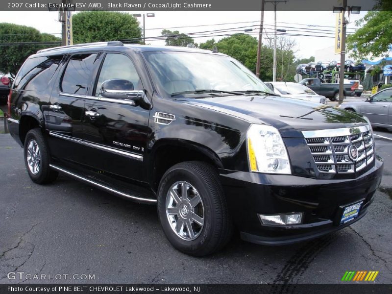Black Raven / Cocoa/Light Cashmere 2007 Cadillac Escalade ESV AWD