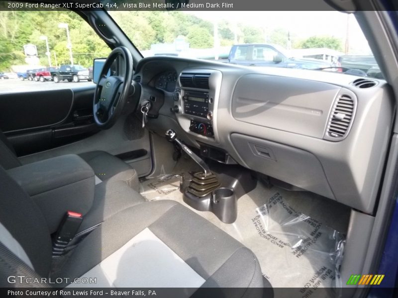 Vista Blue Metallic / Medium Dark Flint 2009 Ford Ranger XLT SuperCab 4x4