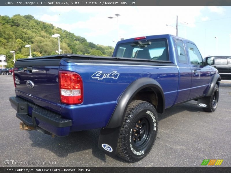 Vista Blue Metallic / Medium Dark Flint 2009 Ford Ranger XLT SuperCab 4x4