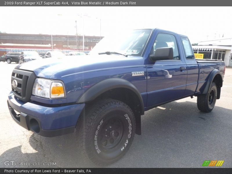 Vista Blue Metallic / Medium Dark Flint 2009 Ford Ranger XLT SuperCab 4x4