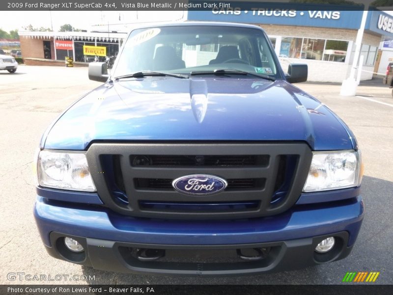 Vista Blue Metallic / Medium Dark Flint 2009 Ford Ranger XLT SuperCab 4x4