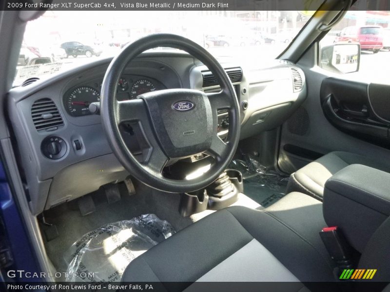 Vista Blue Metallic / Medium Dark Flint 2009 Ford Ranger XLT SuperCab 4x4