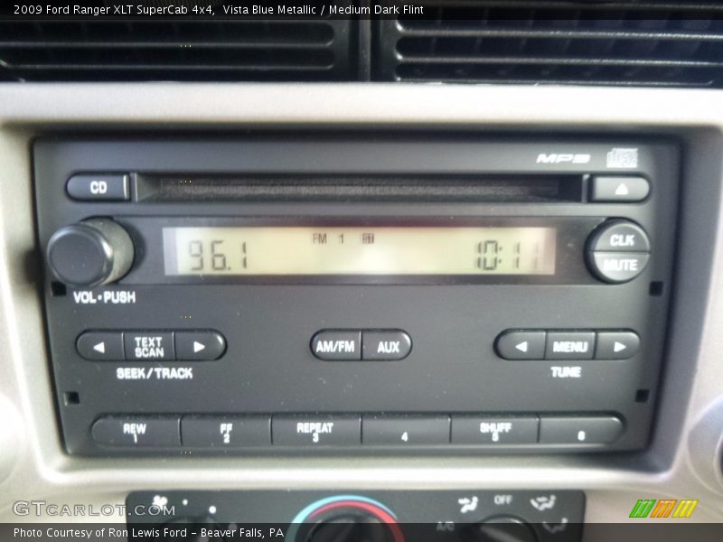 Vista Blue Metallic / Medium Dark Flint 2009 Ford Ranger XLT SuperCab 4x4
