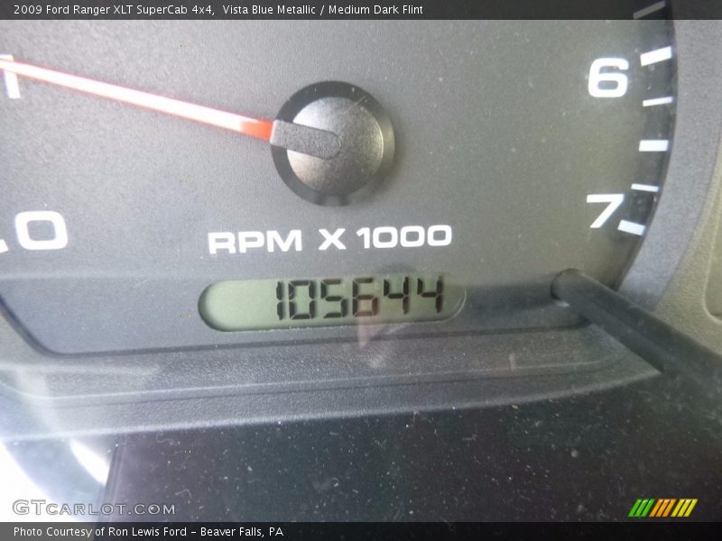 Vista Blue Metallic / Medium Dark Flint 2009 Ford Ranger XLT SuperCab 4x4