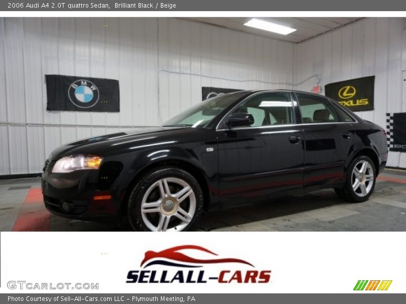 Brilliant Black / Beige 2006 Audi A4 2.0T quattro Sedan