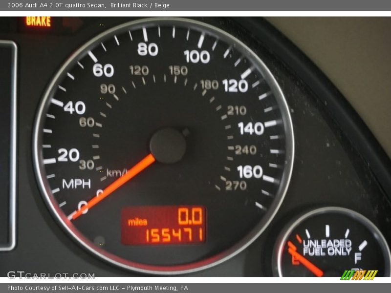 Brilliant Black / Beige 2006 Audi A4 2.0T quattro Sedan