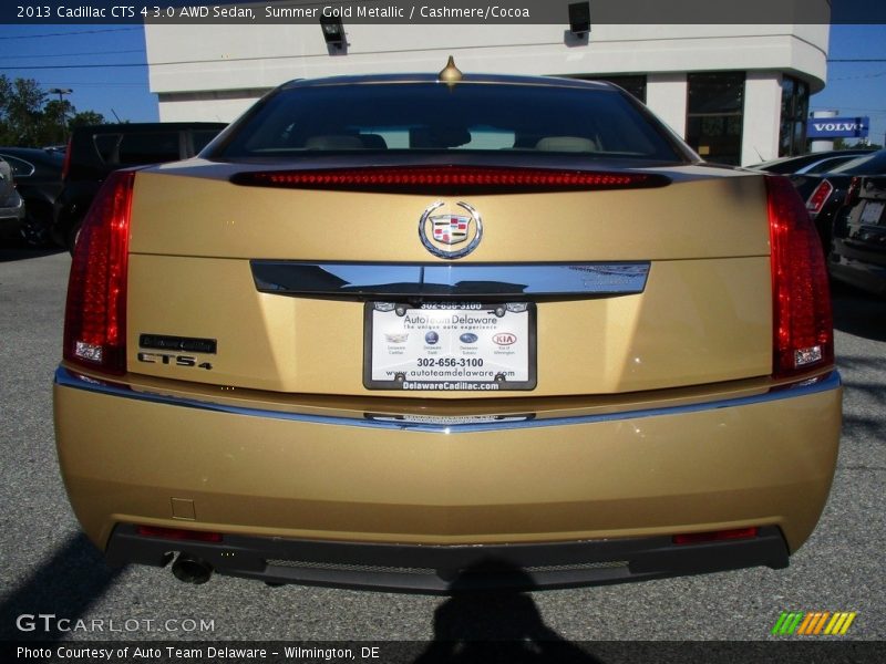 Summer Gold Metallic / Cashmere/Cocoa 2013 Cadillac CTS 4 3.0 AWD Sedan