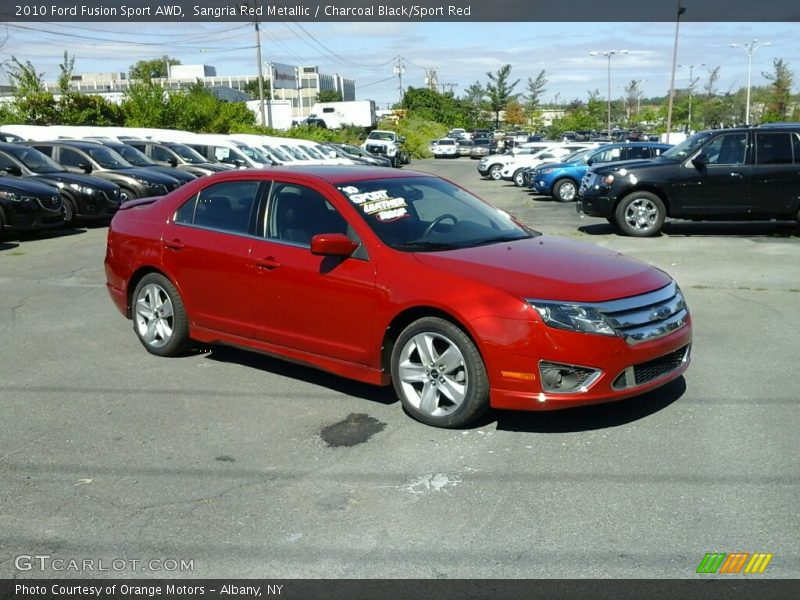 Sangria Red Metallic / Charcoal Black/Sport Red 2010 Ford Fusion Sport AWD