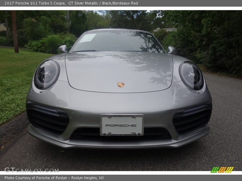 GT Silver Metallic / Black/Bordeaux Red 2017 Porsche 911 Turbo S Coupe