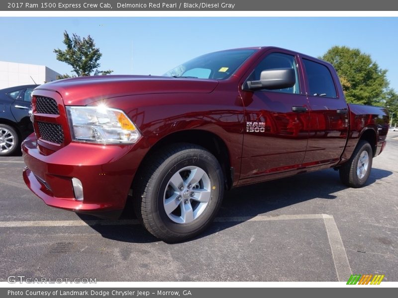 Delmonico Red Pearl / Black/Diesel Gray 2017 Ram 1500 Express Crew Cab