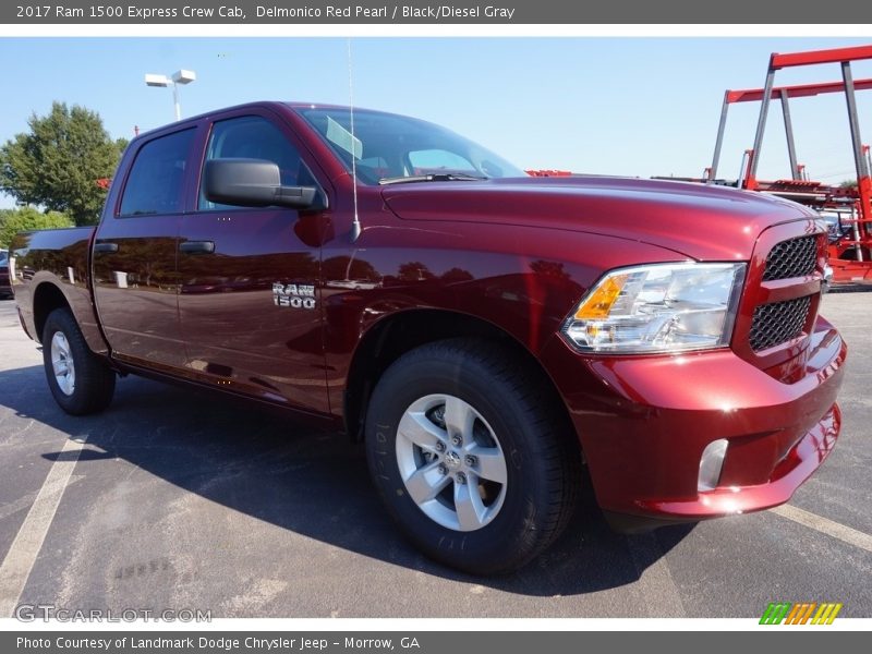 Delmonico Red Pearl / Black/Diesel Gray 2017 Ram 1500 Express Crew Cab