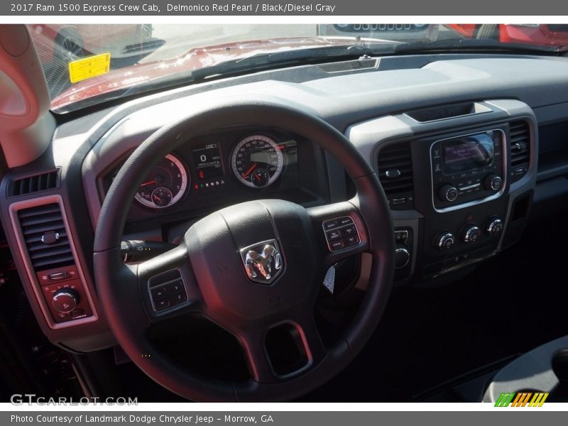 Delmonico Red Pearl / Black/Diesel Gray 2017 Ram 1500 Express Crew Cab