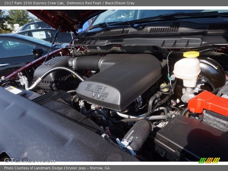 Delmonico Red Pearl / Black/Diesel Gray 2017 Ram 1500 Express Crew Cab