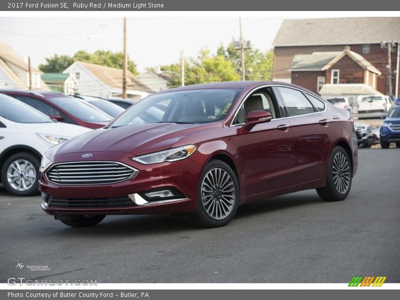 Ruby Red / Medium Light Stone 2017 Ford Fusion SE