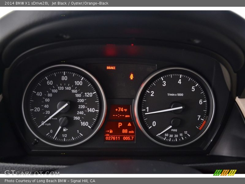 Jet Black / Oyster/Orange-Black 2014 BMW X1 sDrive28i