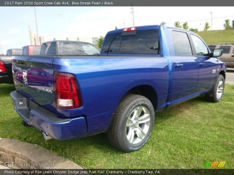 Blue Streak Pearl / Black 2017 Ram 1500 Sport Crew Cab 4x4