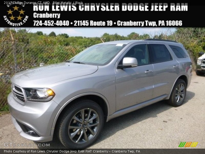 Billet Metallic / Black 2017 Dodge Durango GT AWD