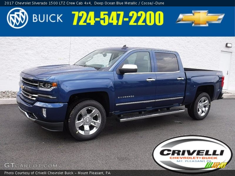 Deep Ocean Blue Metallic / Cocoa/­Dune 2017 Chevrolet Silverado 1500 LTZ Crew Cab 4x4