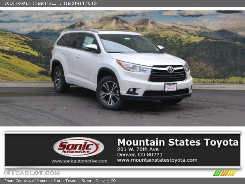 Blizzard Pearl / Black 2016 Toyota Highlander XLE
