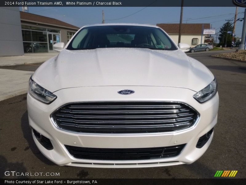 White Platinum / Charcoal Black 2014 Ford Fusion Titanium AWD