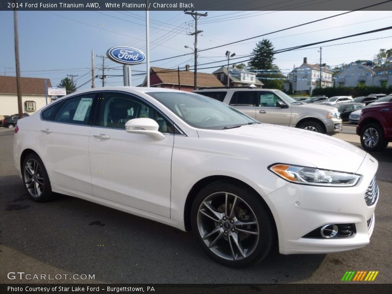 White Platinum / Charcoal Black 2014 Ford Fusion Titanium AWD