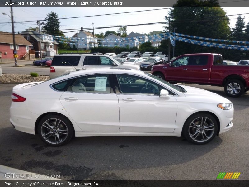White Platinum / Charcoal Black 2014 Ford Fusion Titanium AWD